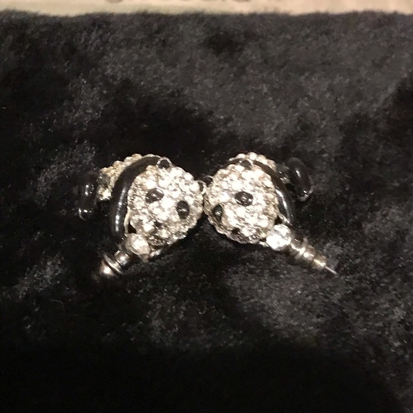 Genuine Crystal Panda Bear Earrings - Picture 4 of 5